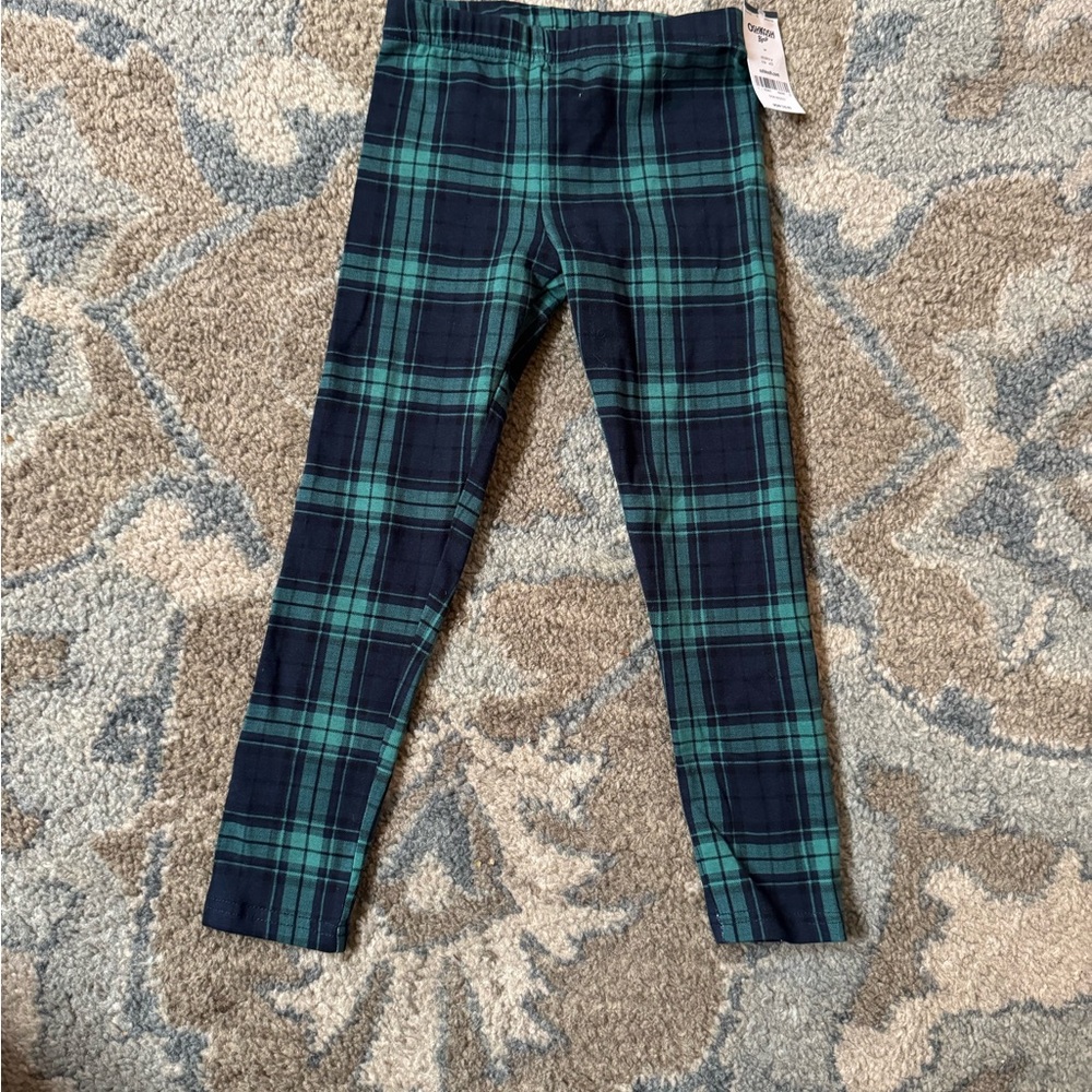 OshKosh B'gosh Green and Blue Plaid Leggings